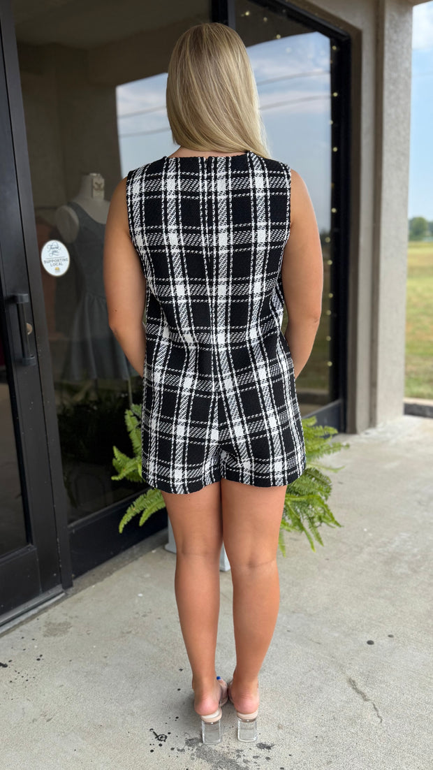 City Girl Tweed Romper