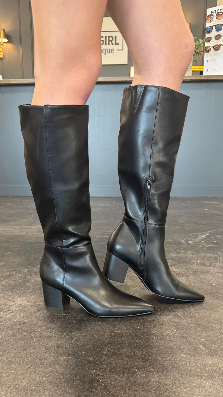 Fern Black Knee High Boot