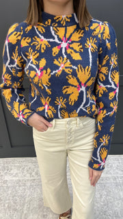 The Navy Bloom Sweater