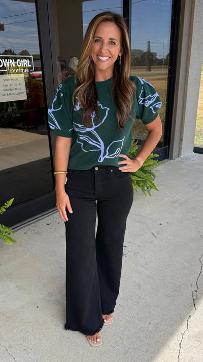 Emerald Bloom Top