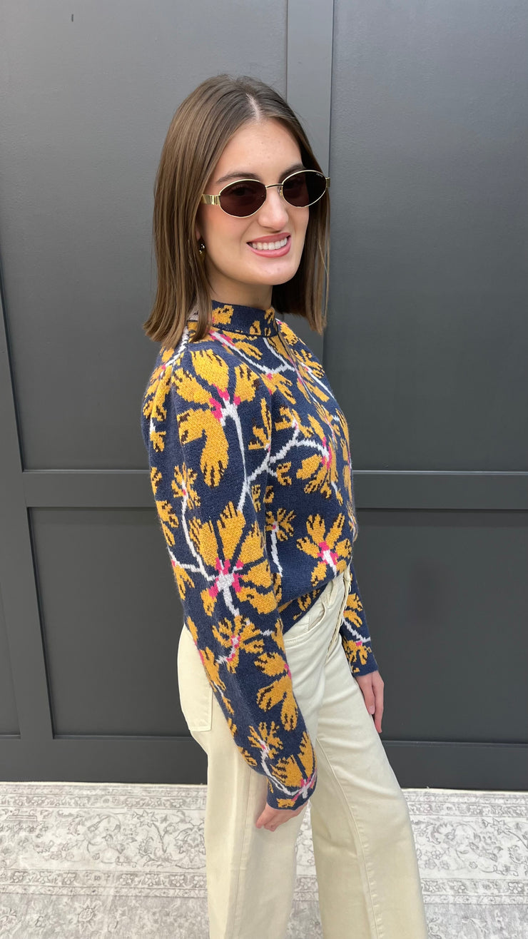 The Navy Bloom Sweater