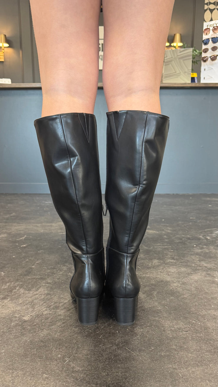 Fern Black Knee High Boot