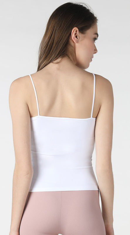 White Seamless Thin Strap Cami